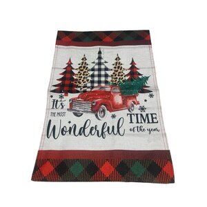 Red Truck Merry Christmas Flag, It's The Most Wonderful Time Of The Year Flag